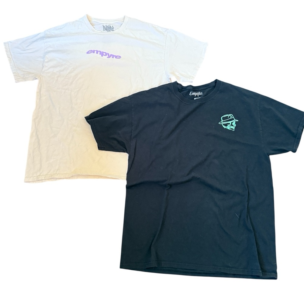 Empyre Graphic T-Shirt Bundle Lot 2 Large Skull Rose Butterfly Streetwear Skate